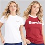 Bench Womens Bruxo Two Pack T-Shirts Cranberry/White