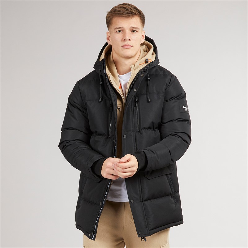 Bench Mens Bovero Padded Parka Jacket A Black