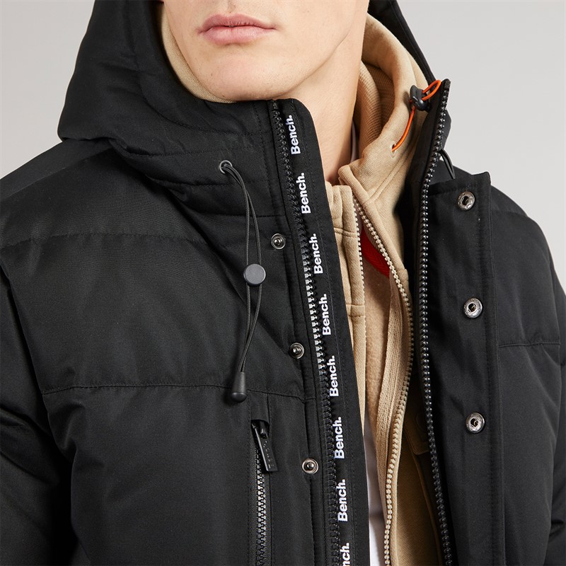 Bench Mens Bovero Padded Parka Jacket A Black