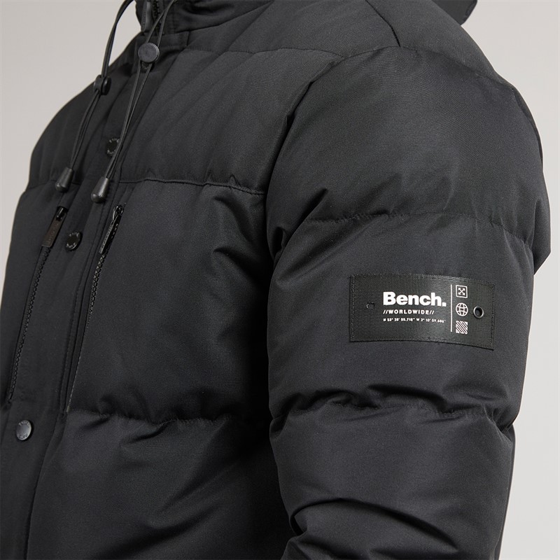 Bench Mens Bovero Padded Parka Jacket A Black