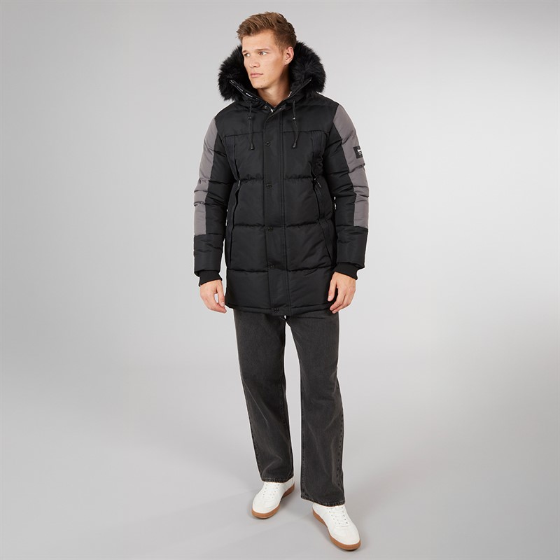 Bench Mens Bezen Padded Parka Jacket A Black