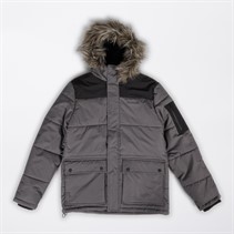 Bench Mens Tillor Padded Parka Jacket Dark Grey