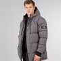Bench Mens Bovero Padded Parka Jacket Dark Grey