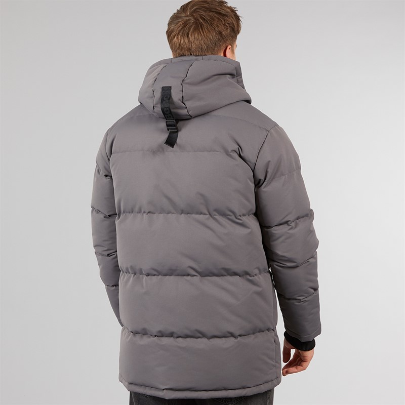 Bench Mens Bovero Padded Parka Jacket Dark Grey