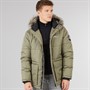 Bench Mens Koufax Padded Parka Jacket Khaki