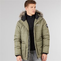 Bench Mens Koufax Padded Parka Jacket Khaki