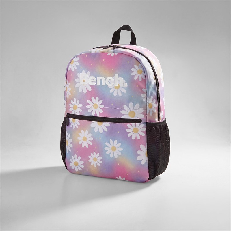 Bench Girls Backpack And Accessories Set Pastel Rainbow With Daisy Print