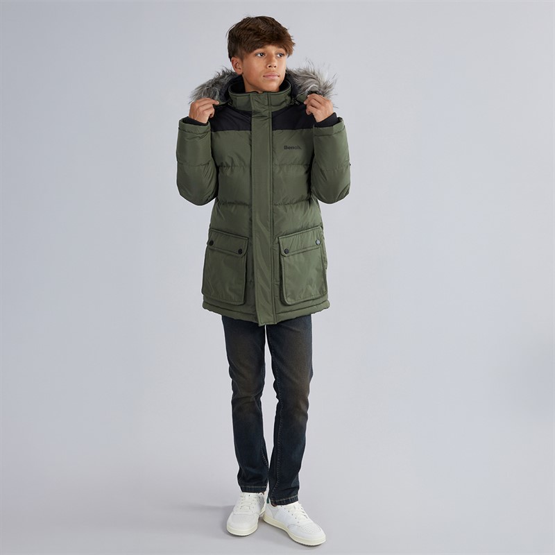 Bench Boys Propp Padded Parka Coat Khaki