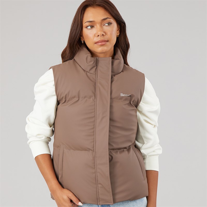Bench Womens Kloh Puffer Gilet Light Brown