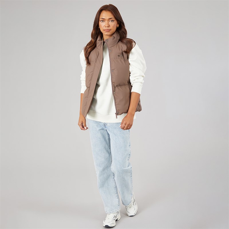 Bench Womens Kloh Puffer Gilet Light Brown