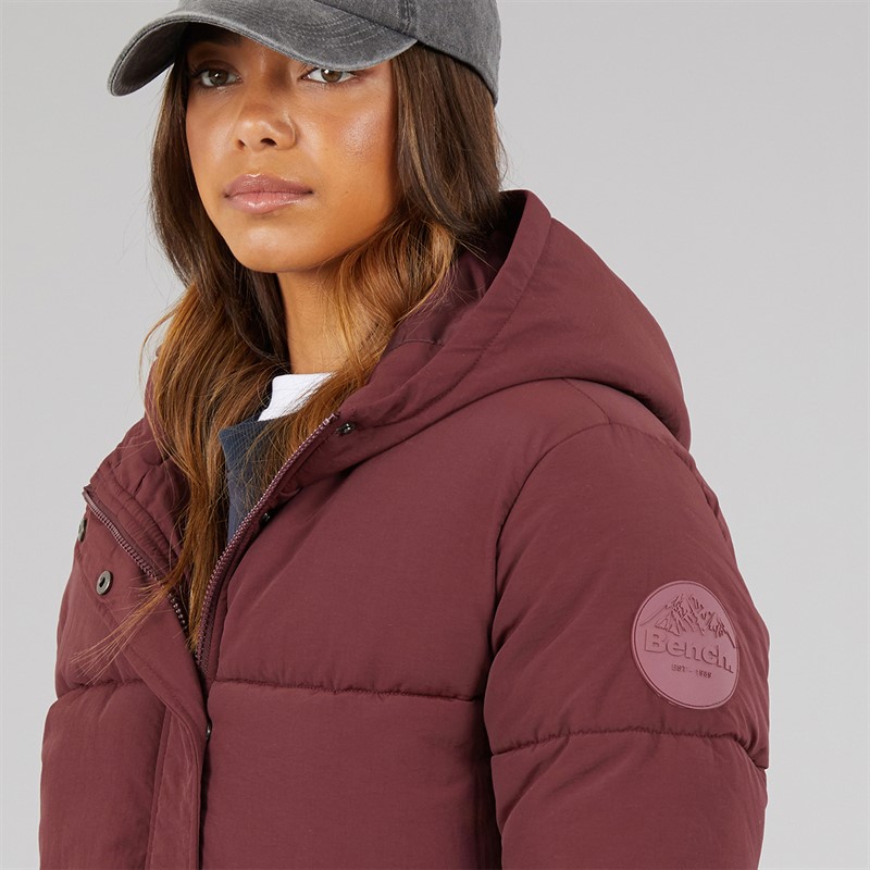 Bench Womens Alene Puffer Coat Cherry Lacquer