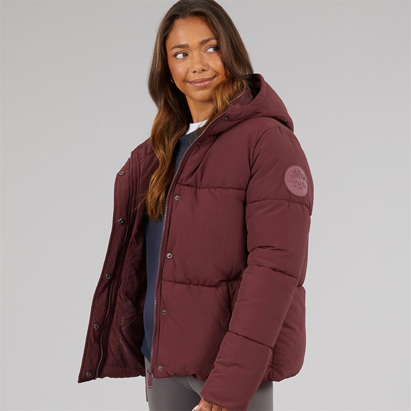 Bench Womens Alene Puffer Coat Cherry Lacquer
