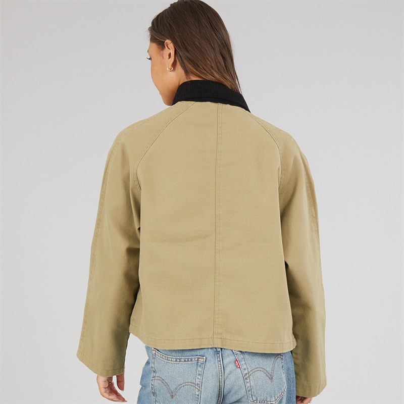 Bench Womens Tayah Cropped Length Utility Coat Beige