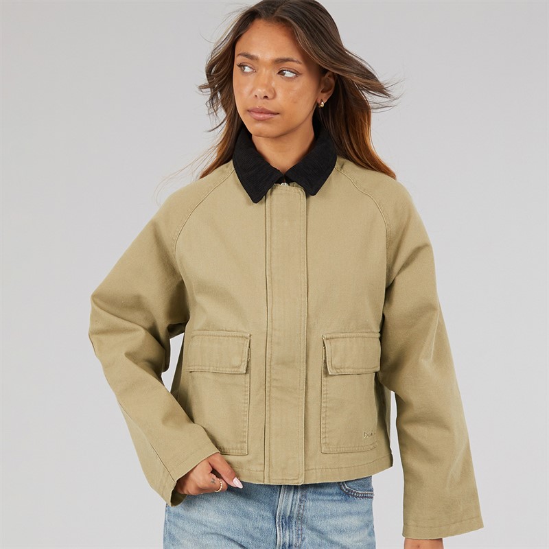 Bench Womens Tayah Cropped Length Utility Coat Beige