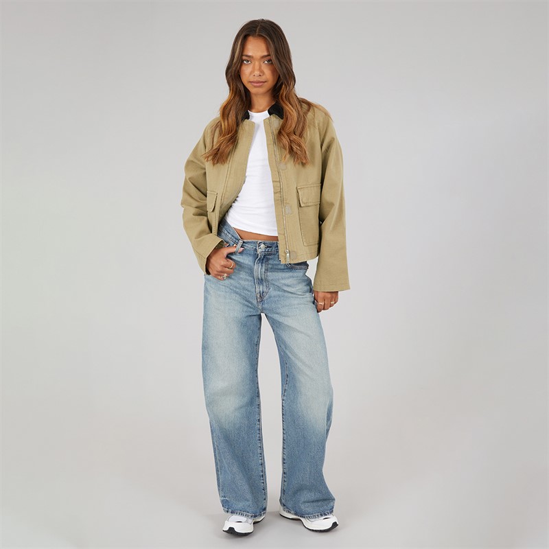 Bench Womens Tayah Cropped Length Utility Coat Beige