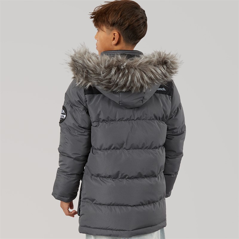 Bench Boys Propp Padded Parka Coat Steel Grey
