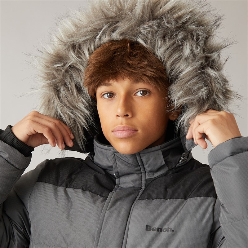 Bench Boys Propp Padded Parka Coat Steel Grey