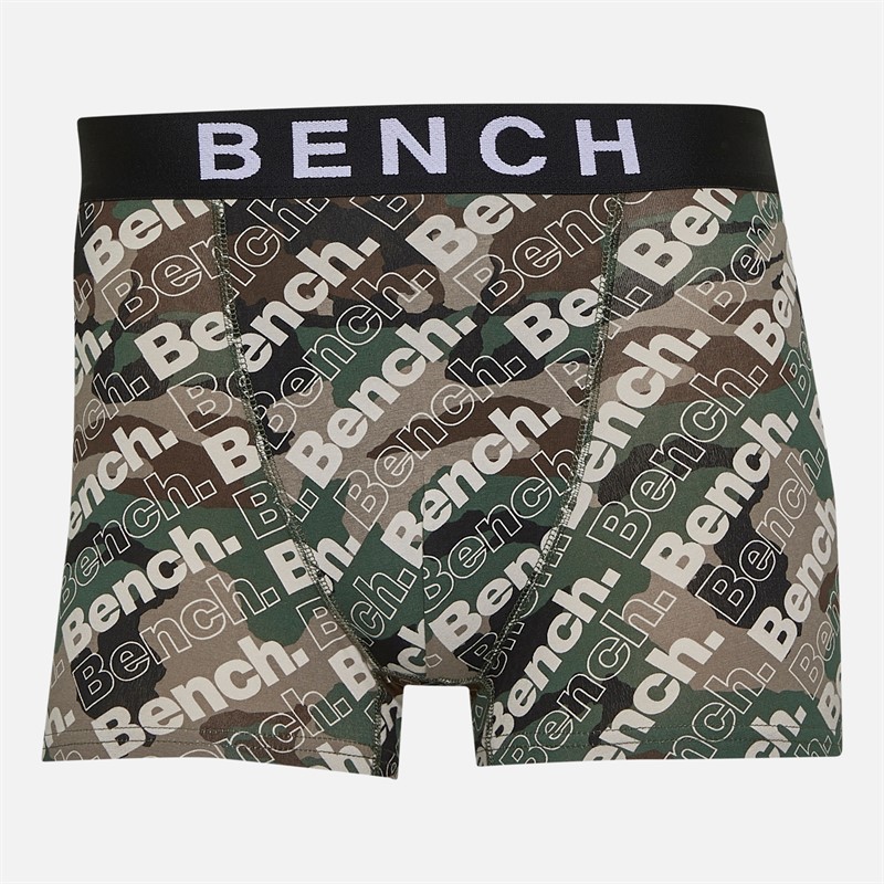 Bench Mens Seven Pack Jacquard Waistband Boxers Camo Aop/Charcoal Marl/Khaki/Camo Aop/Steel Grey/Ground Coffee/Black