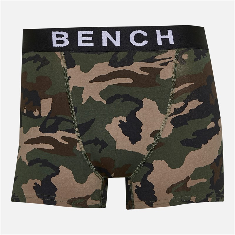 Bench Mens Seven Pack Jacquard Waistband Boxers Camo Aop/Charcoal Marl/Khaki/Camo Aop/Steel Grey/Ground Coffee/Black