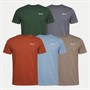 Bench Mens Five Pack Lounge T-Shirts Taupe/Primal Green/Steel Blue/Red Earth/Steel Grey
