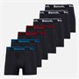 Bench Mens Seven Pack Jacquard Waistband Boxer Shorts Black