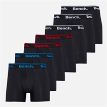 Bench Mens Seven Pack Jacquard Waistband Boxer Shorts Black
