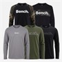 Bench Boys Dinver Five Pack Long Sleeve T-Shirts Circular Grey/Khaki/Black/White/Black And Camo Circular Grey/Khaki/Black/White/Black + Camo