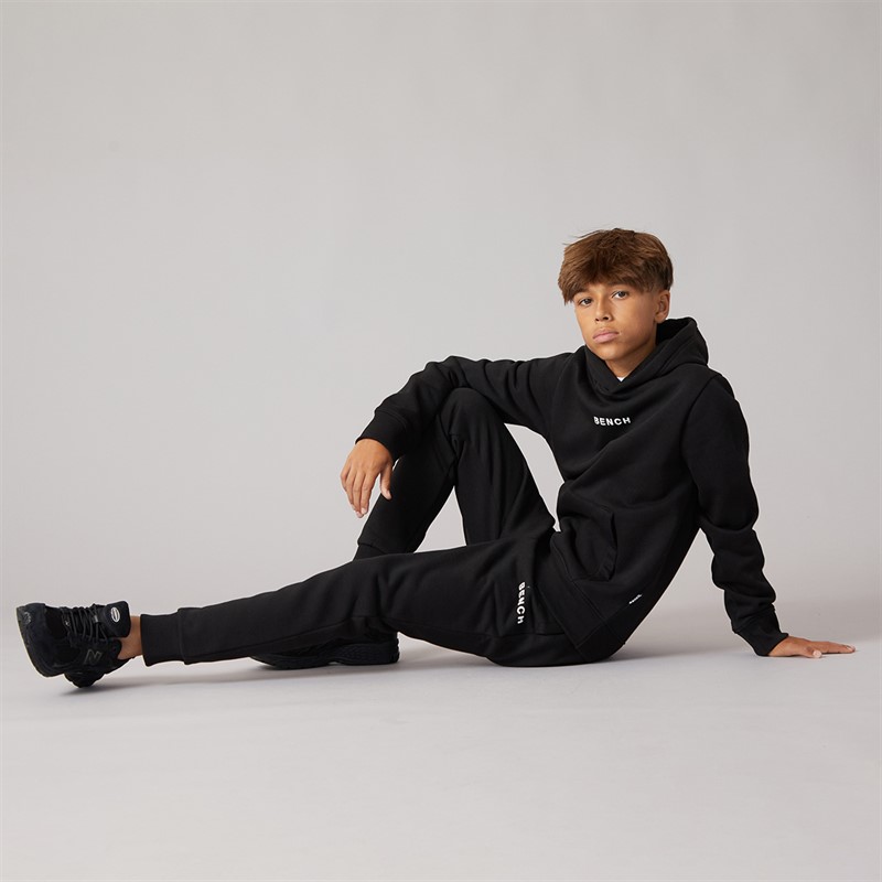 Bench Boys Crugyll Hoodie And Joggers Tracksuit Black
