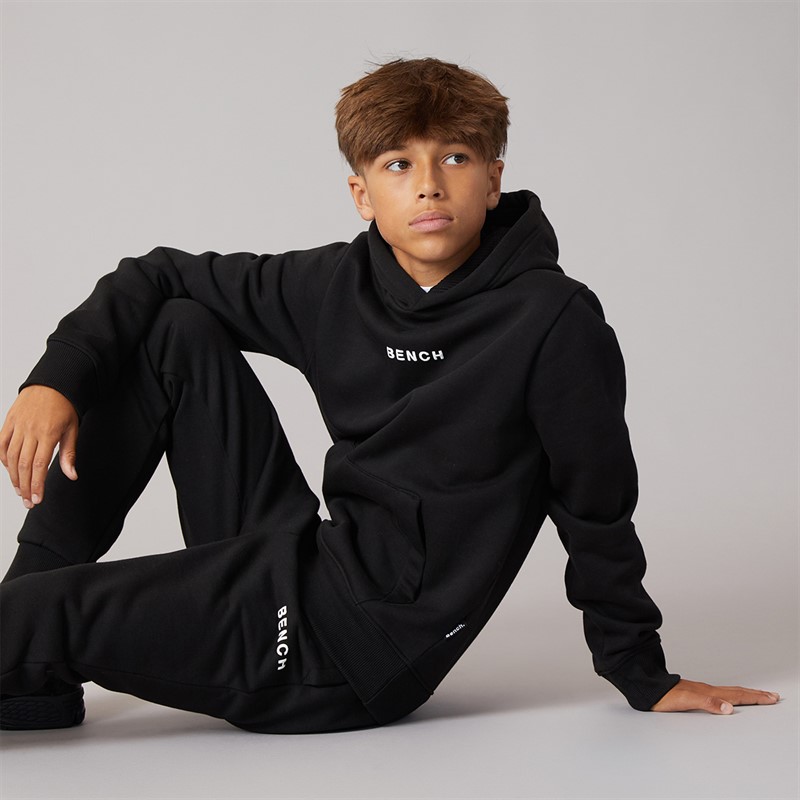 Bench Boys Crugyll Hoodie And Joggers Tracksuit Black
