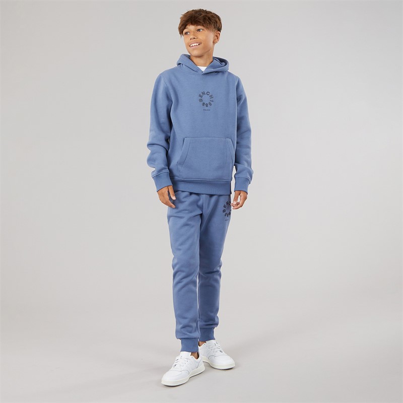 Bench Boys Ipolter Hoodie And Joggers Tracksuit Mid Blue