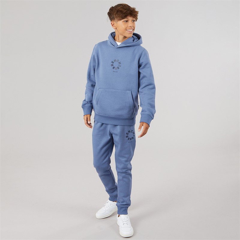 Bench Boys Ipolter Hoodie And Joggers Tracksuit Mid Blue