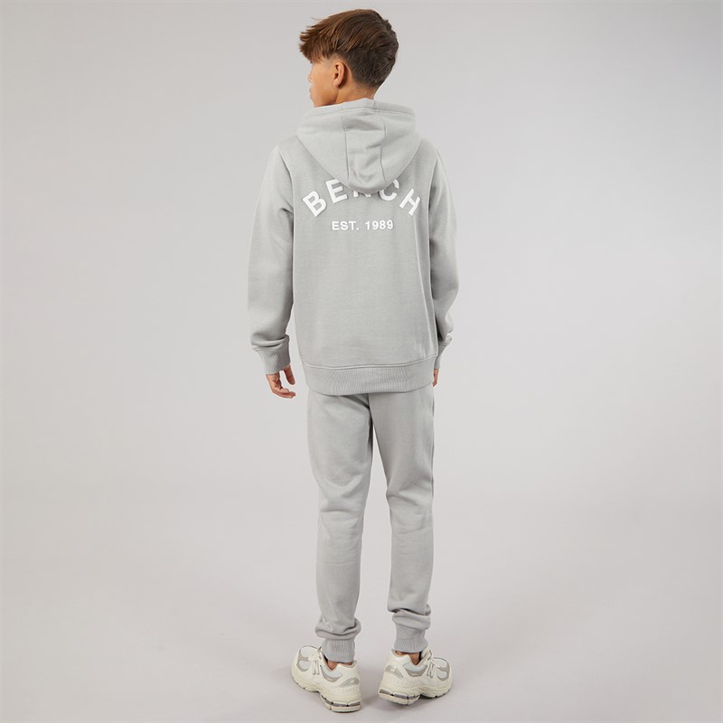 Bench Boys Crugyll Hoodie And Joggers Tracksuit Circular Grey
