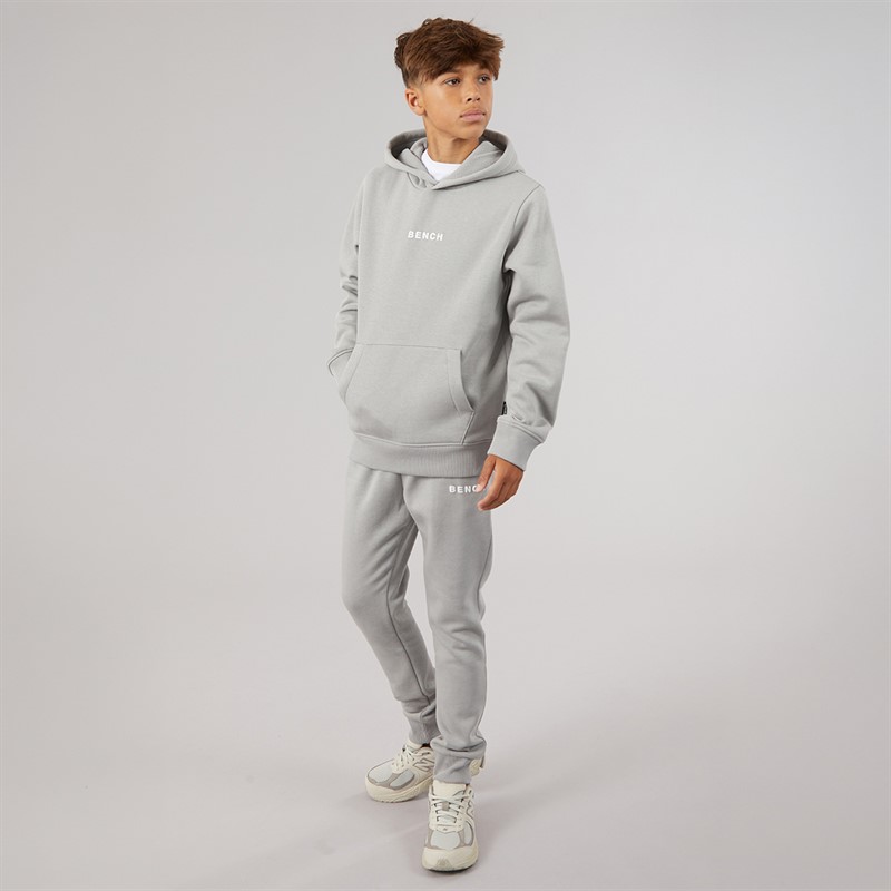Bench Boys Crugyll Hoodie And Joggers Tracksuit Circular Grey