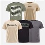 Bench Mens Vivita Five Pack Graphic T-Shirts Mixed