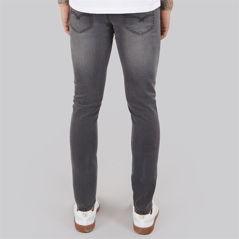 Bench Mens Sivada Skinny Jeans Mid Grey