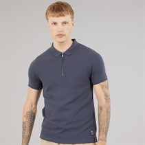 Bench Mens Kohan Textured Polo Shirt Faded Navy
