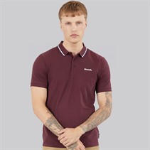 Bench Mens Gruff Tipped Polo Shirt Deep Burgundy