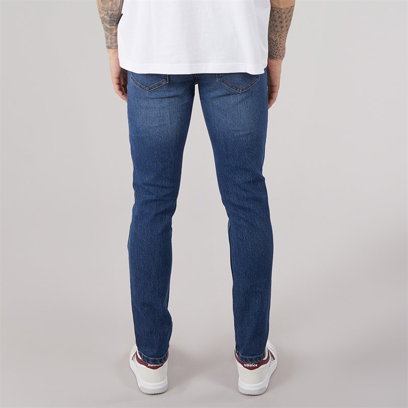 Bench Mens Sivada Skinny Jeans Mid Blue Wash