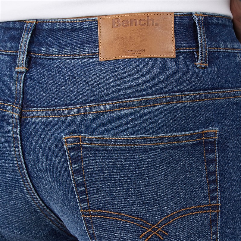 Bench Mens Sivada Skinny Jeans Mid Blue Wash