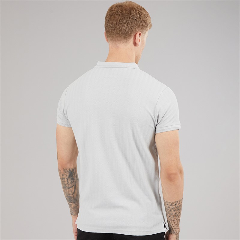 Bench Mens Nyrus Textured Polo Shirt Frost Grey