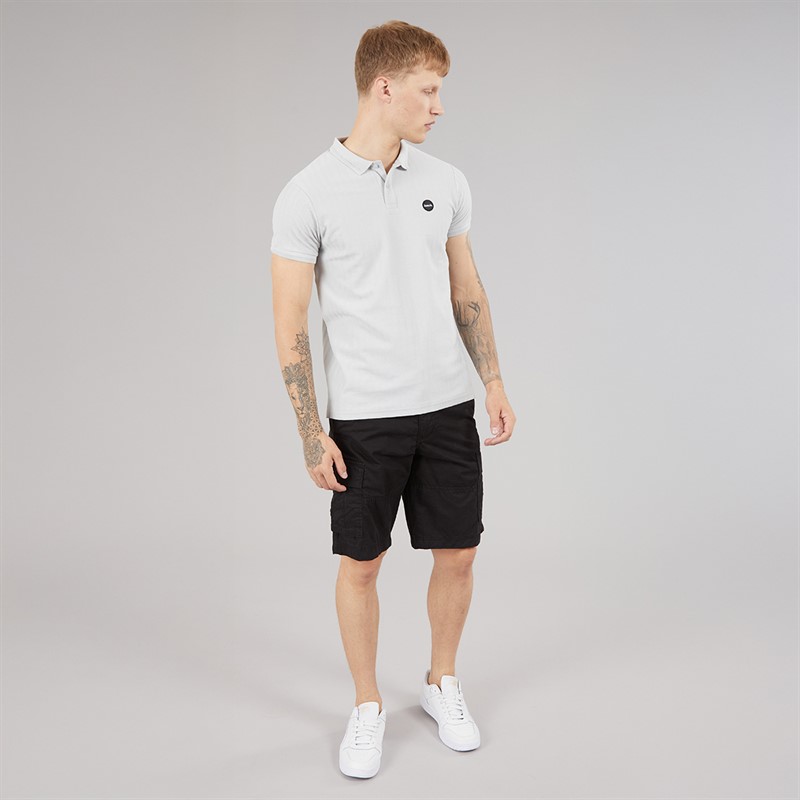 Bench Mens Nyrus Textured Polo Shirt Frost Grey