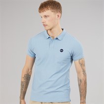 Bench Mens Nyrus Textured Polo Shirt Steel Blue