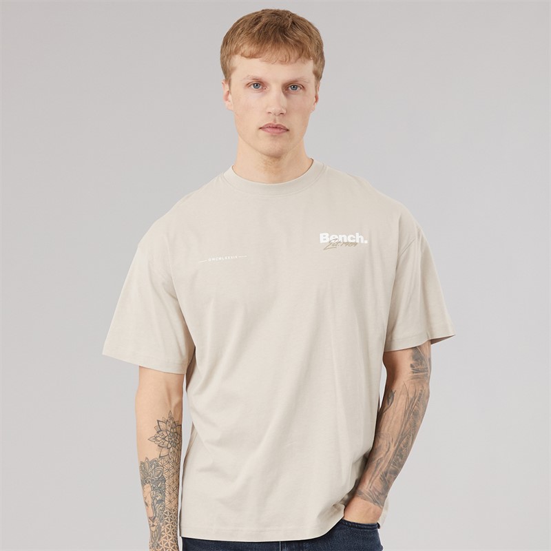 Bench Mens Terlon Oversized T-Shirt Stone Grey