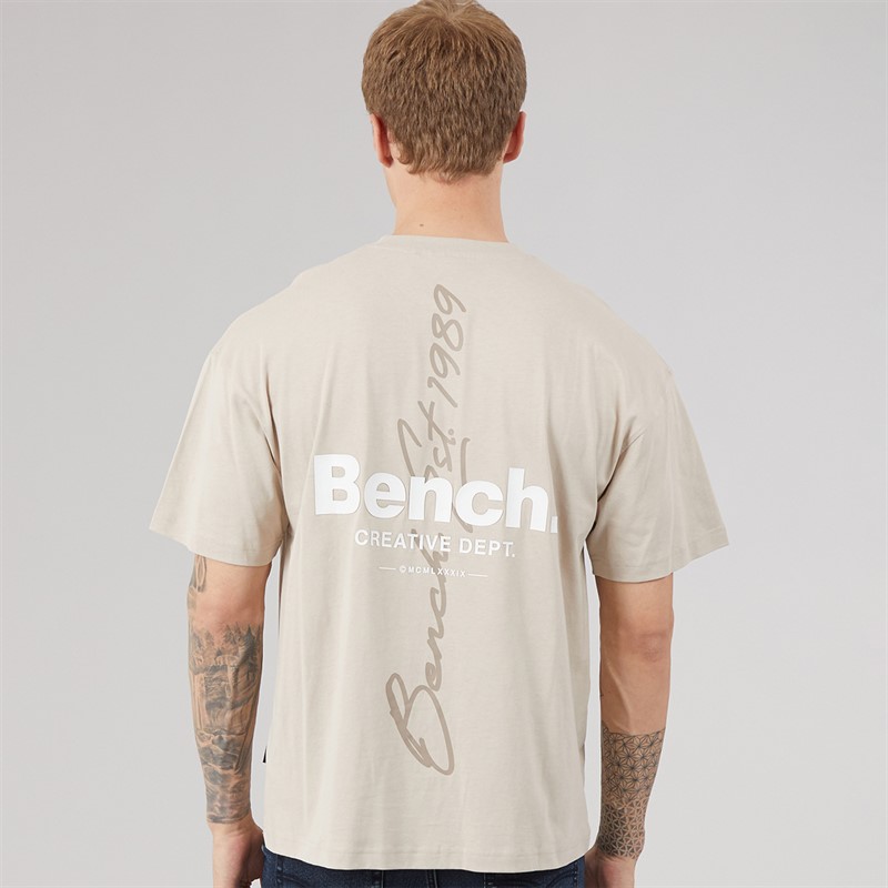 Bench Mens Terlon Oversized T-Shirt Stone Grey