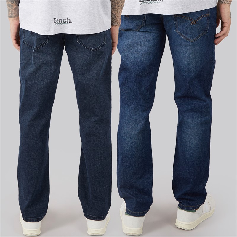 Bench Mens Northenden Two Pack Straight Jeans Dark Indigo Wash/Indigo