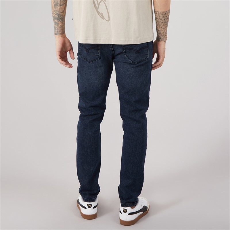 Bench Mens Sivada Skinny Jeans Dark Indigo Wash