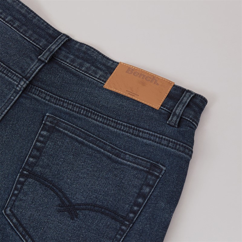 Bench Mens Sivada Skinny Jeans Dark Indigo Wash