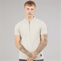 Bench Mens Kohan Textured Polo Shirt Stone Grey