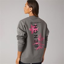 Bench Womens Serrie Oversized Crew Sweat Charcoal