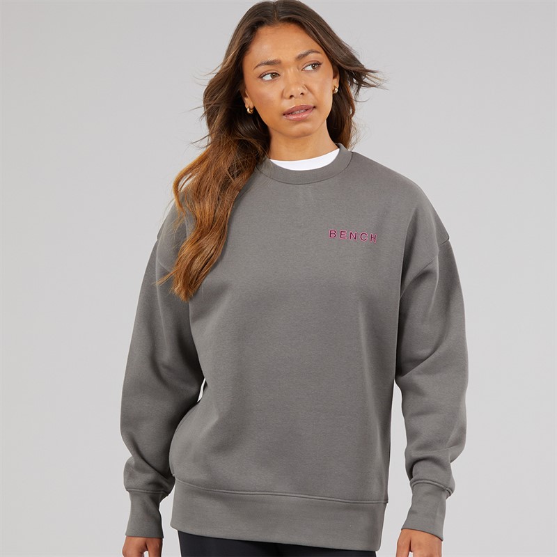 Bench Womens Serrie Oversized Crew Sweat Charcoal